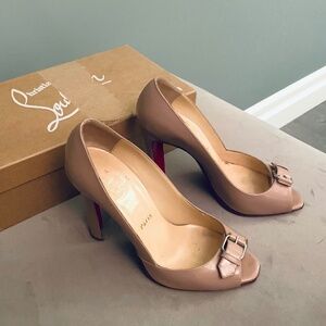Christian Louboutin Nude Openbelt 100 Patent